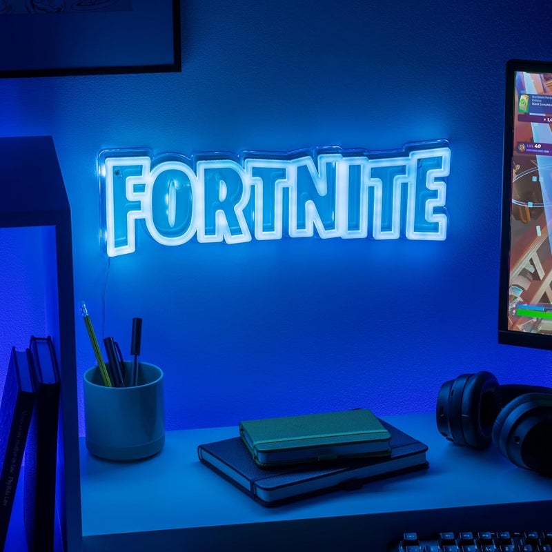 Paladone ضوء LED نيون على شكل شعار فورتنايت، مصباح ألعاب مرخص رسميًا مع سلك طاقة لتزيين المنزل، غرفة النوم، مساحة المعيشة، هدية للأولاد - Image 3